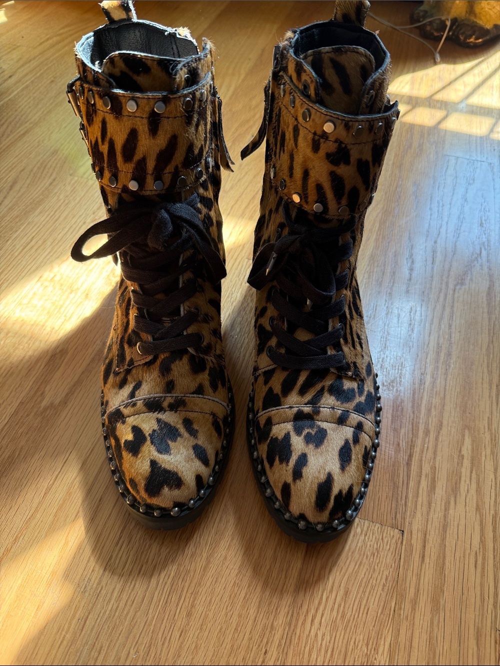 Sam Edelman Leopard Print Lace-Up Ankle Boots - Fashion Women's Boots